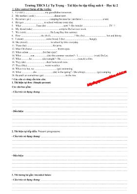 Tài liệu ôn tập học kỳ 2 môn Tiếng Anh 6  Trường THCS Lý Tự Trọng